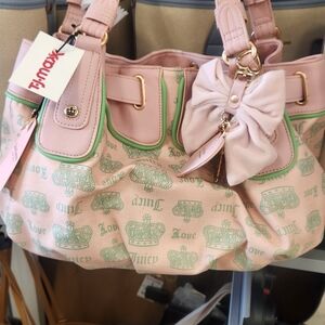 Juicy Couture Pink and Green Shoulder Bag